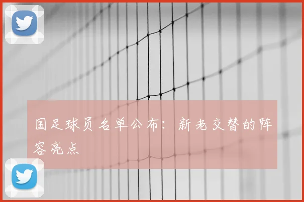 国足球员名单公布：新老交替的阵容亮点